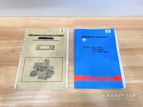 Bedienungsanleitungen für Flachschleifmaschine OKAMOTO PSG-63UAN 20689-990